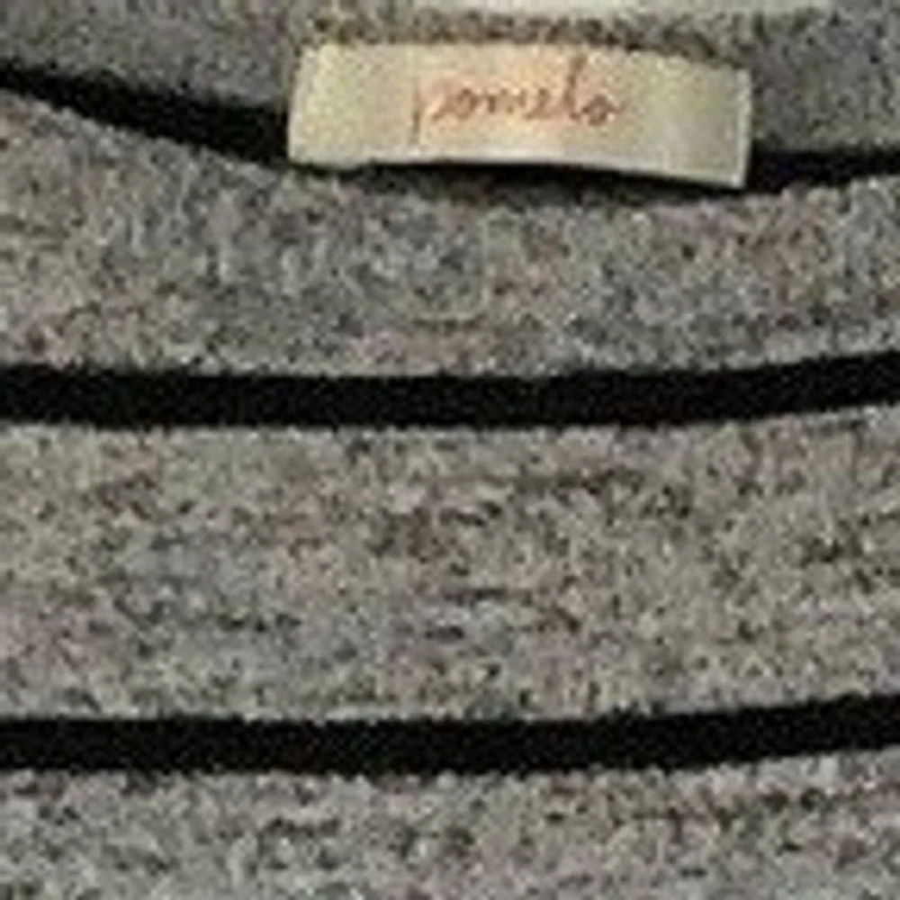 Pomelo‎ Womens Gray Black Striped 3/4 Dolman Sleeve Boat Neck Knit Top Sweater